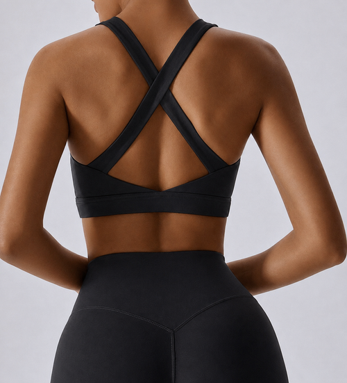 Rev Black Cross Back Sports Bra