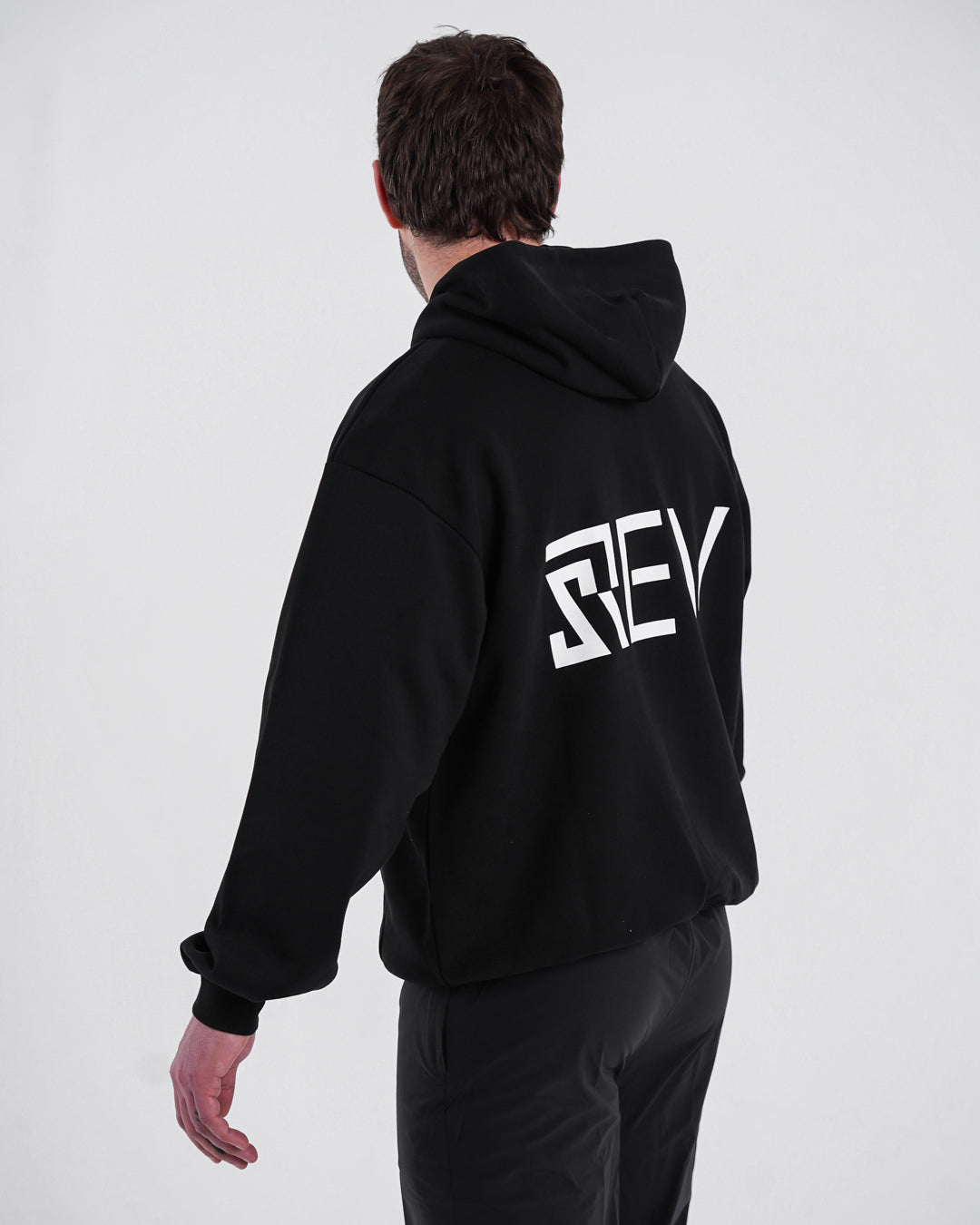 Rev Black Relaxed Hoodie (Unisex)