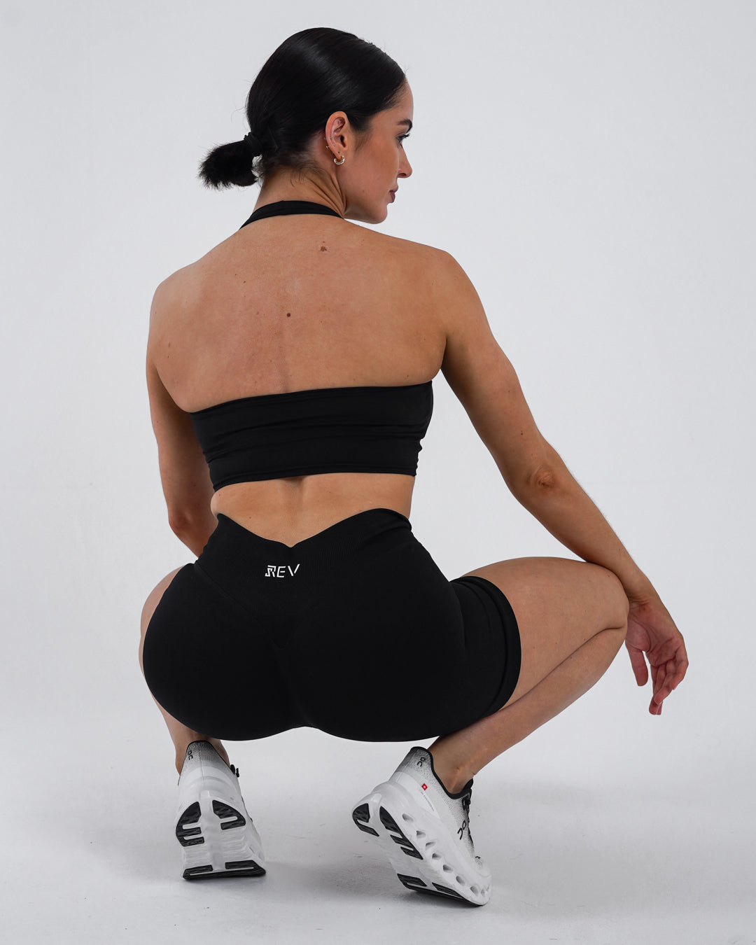 Rev Black Seamless Sculpt Shorts