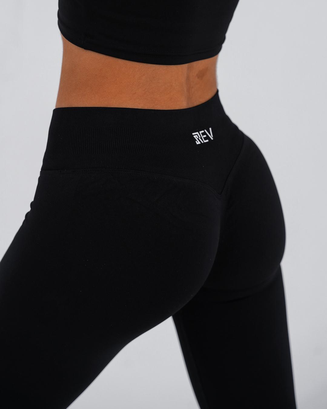 Rev Black Seamless Sculpt Leggings